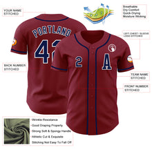 Load image into Gallery viewer, Custom Crimson Navy-White Authentic Baseball Jersey
