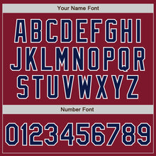 Load image into Gallery viewer, Custom Crimson Navy-White Authentic Baseball Jersey
