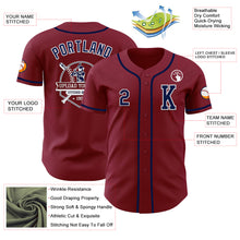 Load image into Gallery viewer, Custom Crimson Navy-White Authentic Baseball Jersey

