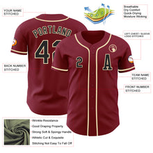 Load image into Gallery viewer, Custom Crimson Black-Cream Authentic Baseball Jersey
