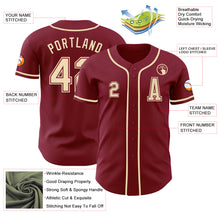 Load image into Gallery viewer, Custom Crimson Cream Authentic Baseball Jersey
