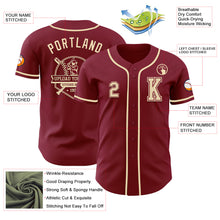 Load image into Gallery viewer, Custom Crimson Cream Authentic Baseball Jersey
