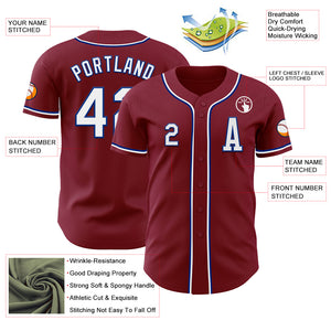 Custom Crimson White-Royal Authentic Baseball Jersey