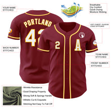 Load image into Gallery viewer, Custom Crimson White-Gold Authentic Baseball Jersey

