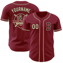 Load image into Gallery viewer, Custom Crimson City Cream-Black Authentic Baseball Jersey
