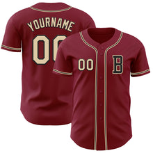 Load image into Gallery viewer, Custom Crimson City Cream-Black Authentic Baseball Jersey
