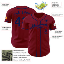 Load image into Gallery viewer, Custom Crimson Navy Authentic Baseball Jersey
