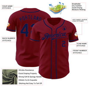 Custom Crimson Navy Authentic Baseball Jersey