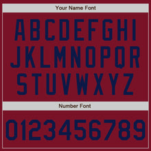 Load image into Gallery viewer, Custom Crimson Navy Authentic Baseball Jersey

