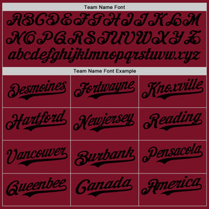 Custom Crimson Black Authentic Baseball Jersey