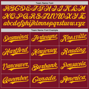 Custom Crimson Gold Authentic Baseball Jersey