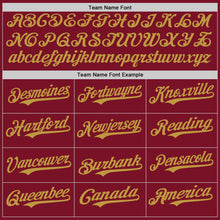 Load image into Gallery viewer, Custom Crimson Old Gold Authentic Baseball Jersey
