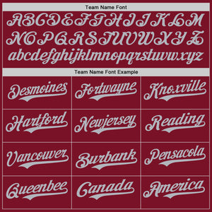 Custom Crimson Gray Authentic Baseball Jersey