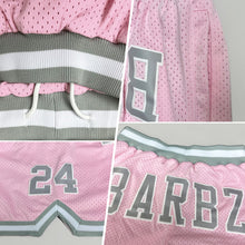 Load image into Gallery viewer, Custom Light Pink Gray-White Authentic Throwback Basketball Shorts
