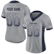 Load image into Gallery viewer, Custom Light Gray Navy-White Drift Fashion Football Jersey
