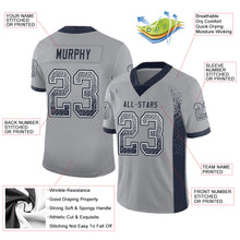 Load image into Gallery viewer, Custom Light Gray Navy-White Drift Fashion Football Jersey
