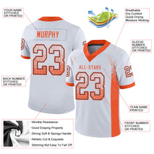 Load image into Gallery viewer, Custom White Orange-Navy Drift Fashion Football Jersey
