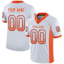 Load image into Gallery viewer, Custom White Orange-Navy Drift Fashion Football Jersey
