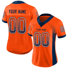 Load image into Gallery viewer, Custom Orange Navy-White Drift Fashion Football Jersey
