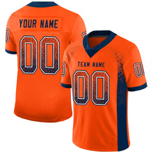 Load image into Gallery viewer, Custom Orange Navy-White Drift Fashion Football Jersey
