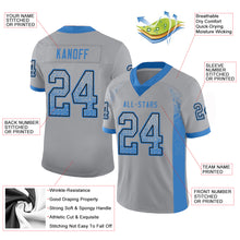 Load image into Gallery viewer, Custom Light Gray Powder Blue-Black Drift Fashion Football Jersey
