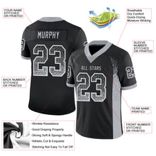 Load image into Gallery viewer, Custom Black Gray-White Drift Fashion Football Jersey
