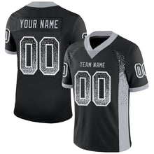 Load image into Gallery viewer, Custom Black Gray-White Drift Fashion Football Jersey
