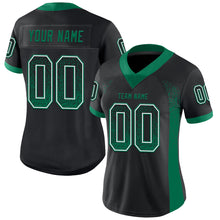 Load image into Gallery viewer, Custom Black Kelly Green-White Drift Fashion Football Jersey
