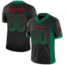 Load image into Gallery viewer, Custom Black Kelly Green-Red Drift Fashion Football Jersey
