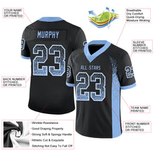 Load image into Gallery viewer, Custom Black Light Blue-White Drift Fashion Football Jersey
