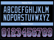 Load image into Gallery viewer, Custom Black Light Blue-Pink Drift Fashion Football Jersey
