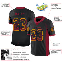 Load image into Gallery viewer, Custom Black Crimson-Yellow Drift Fashion Football Jersey
