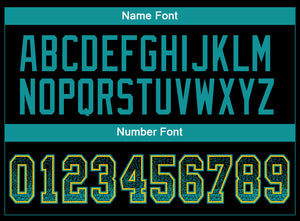 Custom Black Teal-Yellow Drift Fashion Football Jersey