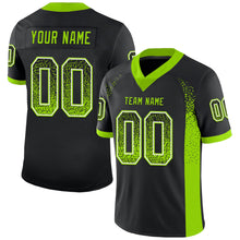 Load image into Gallery viewer, Custom Black Neon Green-White Drift Fashion Football Jersey
