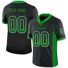 Load image into Gallery viewer, Custom Black Grass Green-White Drift Fashion Football Jersey
