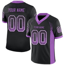 Load image into Gallery viewer, Custom Black Medium Purple-White Drift Fashion Football Jersey
