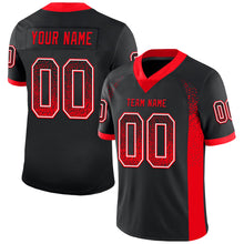 Load image into Gallery viewer, Custom Black Fire Red-White Drift Fashion Football Jersey
