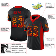 Load image into Gallery viewer, Custom Black Red-Gold Drift Fashion Football Jersey
