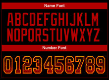 Load image into Gallery viewer, Custom Black Red-Gold Drift Fashion Football Jersey
