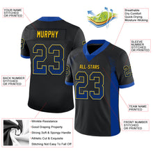 Load image into Gallery viewer, Custom Black Royal-Yellow Drift Fashion Football Jersey
