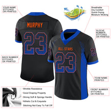 Load image into Gallery viewer, Custom Black Thunder Blue-Orange Drift Fashion Football Jersey
