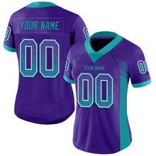 Load image into Gallery viewer, Custom Purple Teal-White Drift Fashion Football Jersey
