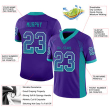 Load image into Gallery viewer, Custom Purple Teal-White Drift Fashion Football Jersey
