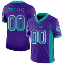 Load image into Gallery viewer, Custom Purple Teal-White Drift Fashion Football Jersey
