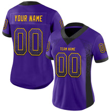 Load image into Gallery viewer, Custom Purple Black-Gold Drift Fashion Football Jersey
