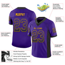 Load image into Gallery viewer, Custom Purple Black-Gold Drift Fashion Football Jersey
