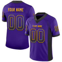 Load image into Gallery viewer, Custom Purple Black-Gold Drift Fashion Football Jersey
