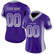 Load image into Gallery viewer, Custom Purple Gray-White Drift Fashion Football Jersey
