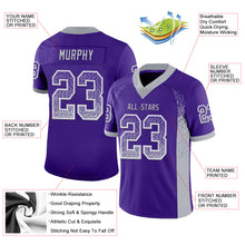 Load image into Gallery viewer, Custom Purple Gray-White Drift Fashion Football Jersey
