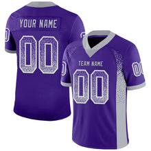 Load image into Gallery viewer, Custom Purple Gray-White Drift Fashion Football Jersey
